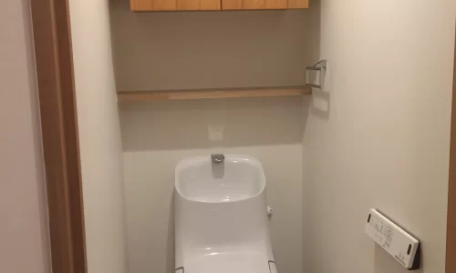 スケルトン状態からマンションリノベーションのトイレの写真