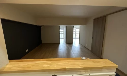 マンションリノベーションのキッチンとダイニングのAfter写真