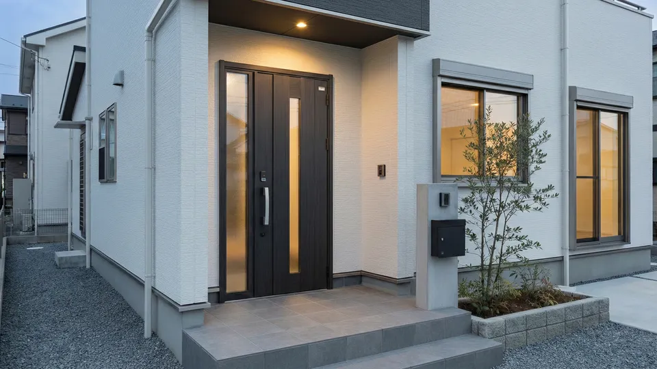 玄関を引き戸からドア(開き戸)へリフォームの事例写真